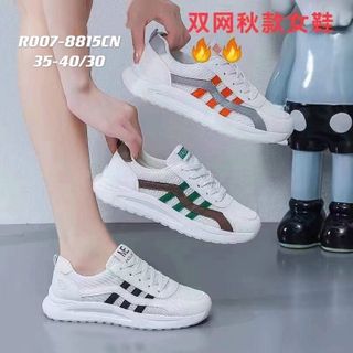Giày thể thao nữ chất da phối vải lưới thoáng khí R007-8817