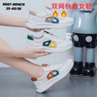 Giày thể thao nữ chất da phối vải lưới thoáng khí R007-8817