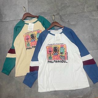 ÁO COTTON TAY DÀI PHỐI TAY CỔ TRÒN
