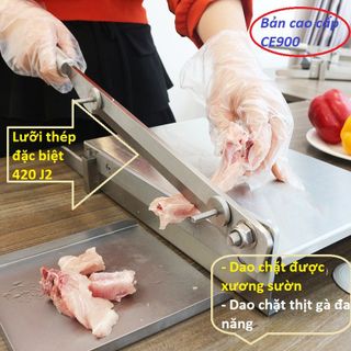 Dao chặt xương, Lưỡi dao dầy 12mm Siêu cứng bén. chặt thịt gà, chặt xương, thái thịt đa năng giá sỉ