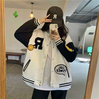 Áo khoác bomber logo R form to vải mịn
