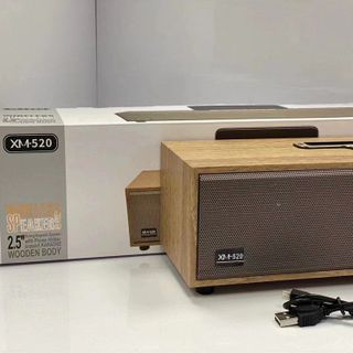 Loa bluetooth XM 520 Bass mạnh, công suất 20W siêu trầm , thiết kế vỏ gỗ dạng thanh để bàn