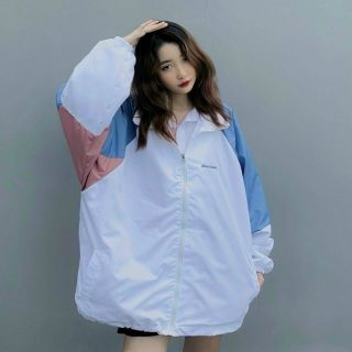 Áo khoác dù phối chất dù 2 lớp logo thêu in