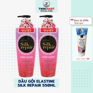 Dầu gội chăm sóc và nuôi dưỡng tóc Elastine Silk Repair Cherry Blossom 550ml nhập khẩu Hàn Quốc