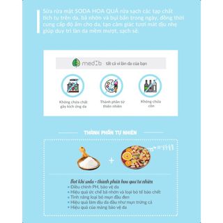 {Chính Hãng} Sữa Rửa Mặt SoDa Hoa Quả MEDB Nhập Khẩu Chính Hãng Hàn Chanh Vàng , Việt Quất ,Dưa Lưới ,Chanh Xanh ,Nho