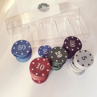Bộ 100 chip poker có số ( phỉnh poker ) chất nhựa ABS cao cấp hình in sắc nét, có khay nhựa tặng kèm giá sỉ