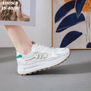 Giày thể thao nữ chất da mềm phối vải thoáng khí E1105