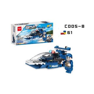 [8 trong 1] Bộ xếp hình lego lắp ghép siêu máy bay trực thăng cảnh sát SWAT (Tổng 514 miếng ghép)