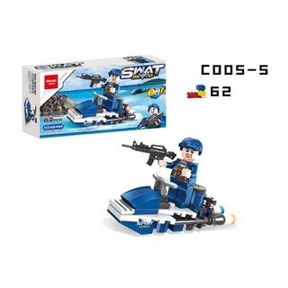 [8 trong 1] Bộ xếp hình lego lắp ghép siêu máy bay trực thăng cảnh sát SWAT (Tổng 514 miếng ghép)
