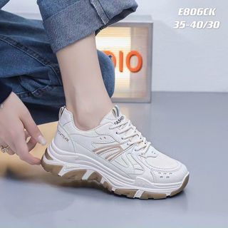 Giày thể thao nữ đế độn chất da mềm E806