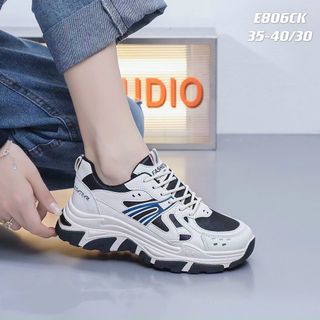 Giày thể thao nữ đế độn chất da mềm E806