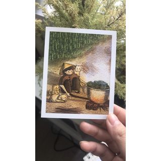 [Tranh họa sĩ] Postcard thiệp tô màu "Đón tết" của @convecho, giấy vẽ coldpress 300gsm giá sỉ