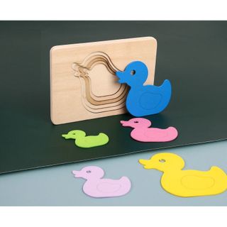 Đồ chơi gỗ xếp hình con vật 5 lớp 3D giáo dục sớm - ghép hình bằng gỗ sáng tạo giá sỉ