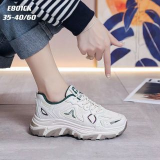 Giày thể thao nữ chất da mềm kết hợp vải thoáng khí E801