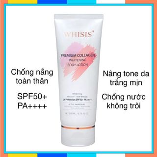 Kem Dưỡng Thể Trắng Da Chống Nắng Nâng Tone Hàn Quốc WHISIS Premium Collagen Whitening Body Lotion 200ml {Chính Hãng} giá sỉ