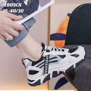 Giày thể thao nữ chất da mềm kết hợpvải thoáng khí E803