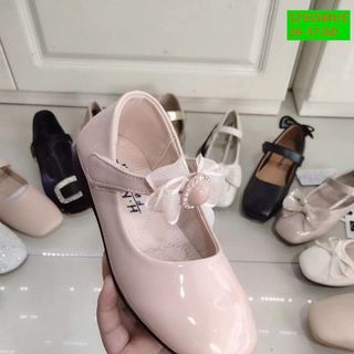 Giày búp bê trẻ em chất da mềm có quai ngang dán S2565