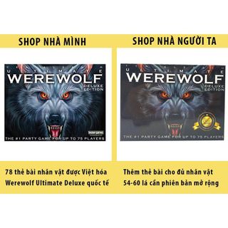 Bộ bài Ma sói 78 thẻ Việt hóa bản mới game nhập vai, Werewolf Ultimate Deluxe Tiếng Việt Boardgame Mới [GIÁ RẺ VÔ ĐỊCH]