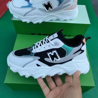 Giày thể thao nữ chất da mềm phối lưới họa tiết chữ H đẹp S2586