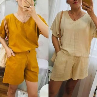 quần short linen cho nữ