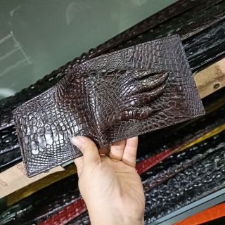 Ví móng tay da cá sấu 1 mặt