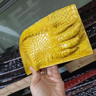 Ví móng tay da cá sấu 1 mặt