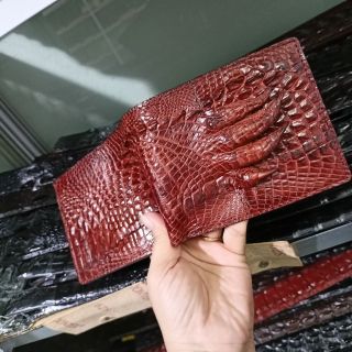 Ví móng tay da cá sấu 1 mặt