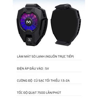 Quạt Tản Nhiệt Gaming Sò Lạnh DL05 Làm Mát Siêu Nhanh - Hỗ Trợ Chơi Game PUBG FF ROS - Hiển Thị Nhiệt Độ