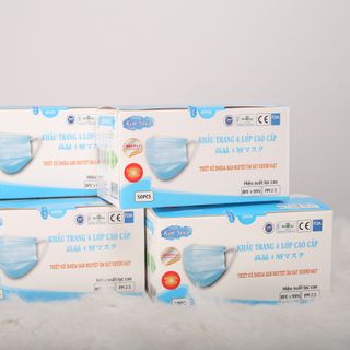 Khẩu trang y tế 4 lớp bán nguyệt Kim Sora - 50 cái/ hộp - 50 hộp/ thùng