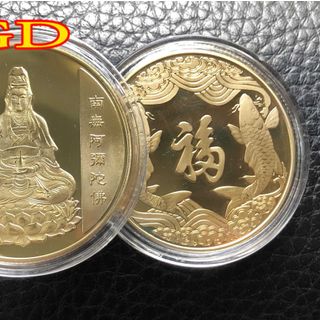 Quà biếu tết 2023 đồng xu vàng quan âm như ý 2023
