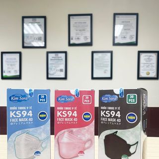 Khẩu trang KS94 cao cấp 4 lớp – FACE MASK 4D - 30 cái/ hộp - 30 hộp/ thùng