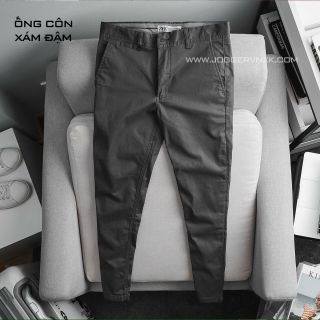 Quần Ống Côn, Quần Kaki Nam Nữ Ôm Dáng - Kaki Cao Cấp Za.r [Xám Nhạt]
