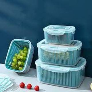 Set 5 hộp kèm rổ đựng đồ để tủ lạnh