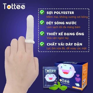Gạc rơ lưỡi Tottee làm sạch răng miệng cho bé (Hộp 30 gói)