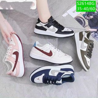 Giày thể thao nữ đế bằngchất da mềm mang êm chân
