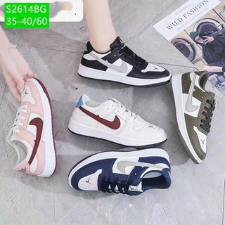 Giày thể thao nữ đế bằngchất da mềm mang êm chân
