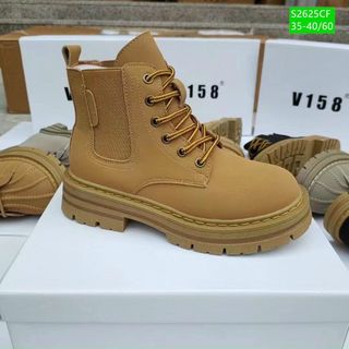 Giày Bốt Nữ Buộc Dây Đế Răng