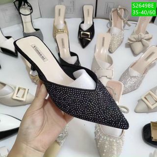 Sục cao gót nữ chất da mềm êm chân S2639
