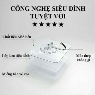 Giá sỉ 1k Móc treo đồ gắn tường trong suốt siêu cường 6x6cm, móc dán tường 3d hình hoa may mắn