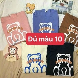 Áo hoodie tay phồng in Andiman thun nỉ form đẹp