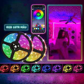 Đèn Led RGB 16 Triệu Màu 3M 5M Điều Khiển Bằng Điện Thoại Nháy Theo Nhạc - Dùng Để Trang Trí Phòng Decor Bàn Làm Việc giá sỉ