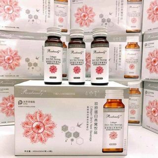 COLLAGEN ROSE BEAUTY YẾN TRẮNG DA (TRẮNG SÁNG TỨC THÌ X10) Hộp 8 chai