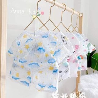 Bộ cộc tay cotton giấy bé trai, bé gái