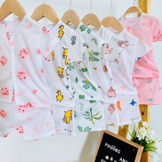 Bộ cộc tay cotton giấy bé trai, bé gái