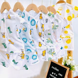 Bộ cộc tay cotton giấy bé trai, bé gái