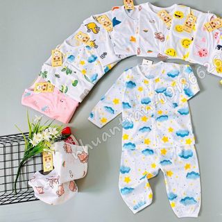 Bộ dài tay cotton giấy bé trai, bé gái