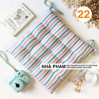 ĐỆM VUÔNG NGỒI BỆT 40CM, VẢI LINEN HOA VĂN