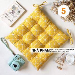 ĐỆM VUÔNG NGỒI BỆT 40CM, VẢI LINEN HOA VĂN