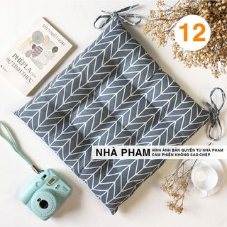 ĐỆM VUÔNG NGỒI BỆT 40CM, VẢI LINEN HOA VĂN