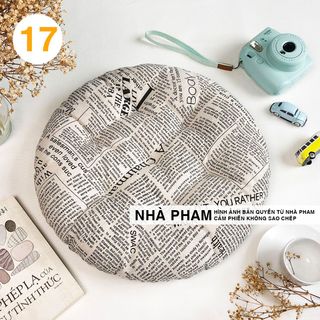 ĐỆM TRÒN NGỒI BỆT 40CM, VẢI LINEN HOA VĂN